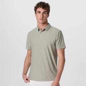 Vuori- Strato Tech Polo- agave green heather- read measurements